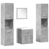 Set Mobili da Bagno 5 pz Grigio Cemento in Legno truciolato