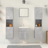 Set Mobili da Bagno 5 pz Grigio Cemento in Legno truciolato