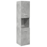 Set Mobili da Bagno 5 pz Grigio Cemento in Legno truciolato