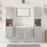 Set Mobili da Bagno 4 pz Grigio Cemento in Legno truciolato
