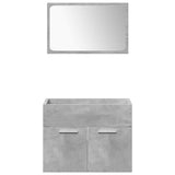 Set Mobili da Bagno 4 pz Grigio Cemento in Legno truciolato