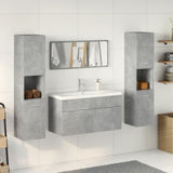 Set Mobili da Bagno 5 pz Grigio Cemento in Legno truciolato