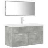 Set Mobili da Bagno 3 pz Grigio Cemento in Legno truciolato