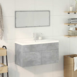 Set Mobili da Bagno 3 pz Grigio Cemento in Legno truciolato