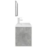 Set Mobili da Bagno 3 pz Grigio Cemento in Legno truciolato