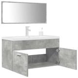 Set Mobili da Bagno 3 pz Grigio Cemento in Legno truciolato