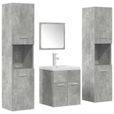 Set Mobili da Bagno 5 pz Grigio Cemento in Legno truciolato