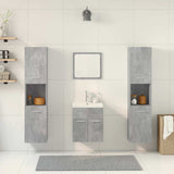 Set Mobili da Bagno 5 pz Grigio Cemento in Legno truciolato