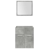 Set Mobili da Bagno 5 pz Grigio Cemento in Legno truciolato