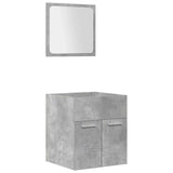 Set Mobili da Bagno 5 pz Grigio Cemento in Legno truciolato