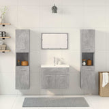 Set Mobili da Bagno 5 pz Grigio Cemento in Legno truciolato