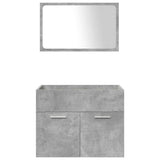 Set Mobili da Bagno 5 pz Grigio Cemento in Legno truciolato