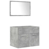 Set Mobili da Bagno 5 pz Grigio Cemento in Legno truciolato