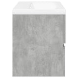 Set Mobili da Bagno 2 pz Grigio Cemento in Legno truciolato