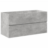 Set Mobili da Bagno 2 pz Grigio Cemento in Legno truciolato