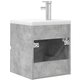 Set Mobili da Bagno 2 pz Grigio Cemento in Legno truciolato