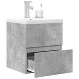 Set Mobili da Bagno 2 pz Grigio Cemento in Legno truciolato