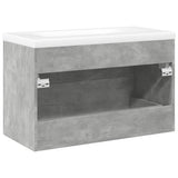 Set Mobili da Bagno 2 pz Grigio Cemento in Legno truciolato