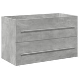Set Mobili da Bagno 2 pz Grigio Cemento in Legno truciolato