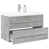 Set Mobili da Bagno 2 pz Grigio Cemento in Legno truciolato