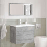 Set Mobili da Bagno 2 pz Grigio Cemento in Legno truciolato