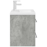 Set Mobili da Bagno 2 pz Grigio Cemento in Legno truciolato