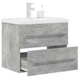 Set Mobili da Bagno 2 pz Grigio Cemento in Legno truciolato