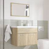 Set Mobili da Bagno 3 pz Rovere Sonoma in Legno truciolato