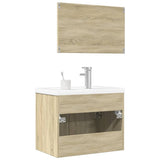 Set Mobili da Bagno 3 pz Rovere Sonoma in Legno truciolato