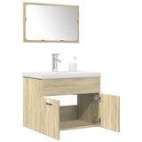 Set Mobili da Bagno 3 pz Rovere Sonoma in Legno truciolato