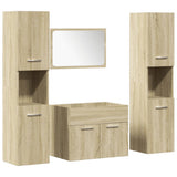 Set Mobili da Bagno 4 pz Rovere Sonoma in Legno truciolato