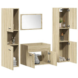 Set Mobili da Bagno 4 pz Rovere Sonoma in Legno truciolato
