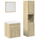 Set Mobili da Bagno 4 pz Rovere Sonoma in Legno truciolato