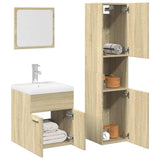 Set Mobili da Bagno 4 pz Rovere Sonoma in Legno truciolato