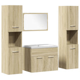 Set Mobili da Bagno 5 pz Rovere Sonoma in Legno truciolato