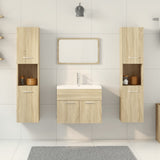 Set Mobili da Bagno 5 pz Rovere Sonoma in Legno truciolato