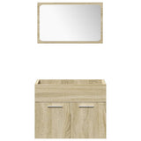 Set Mobili da Bagno 5 pz Rovere Sonoma in Legno truciolato