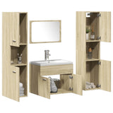 Set Mobili da Bagno 5 pz Rovere Sonoma in Legno truciolato