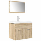 Set Mobili da Bagno 3 pz Rovere Sonoma in Legno truciolato