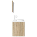 Set Mobili da Bagno 3 pz Rovere Sonoma in Legno truciolato