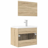 Set Mobili da Bagno 3 pz Rovere Sonoma in Legno truciolato