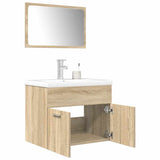 Set Mobili da Bagno 3 pz Rovere Sonoma in Legno truciolato