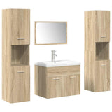 Set Mobili da Bagno 5 pz Rovere Sonoma in Legno truciolato