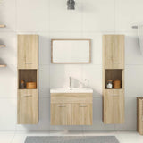 Set Mobili da Bagno 5 pz Rovere Sonoma in Legno truciolato