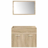 Set Mobili da Bagno 5 pz Rovere Sonoma in Legno truciolato