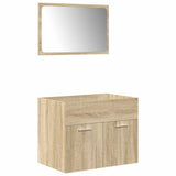 Set Mobili da Bagno 5 pz Rovere Sonoma in Legno truciolato