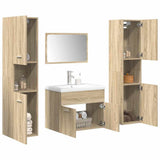 Set Mobili da Bagno 5 pz Rovere Sonoma in Legno truciolato