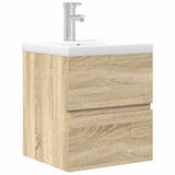 Set Mobili da Bagno 2 pz Rovere Sonoma in Legno truciolato