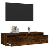 Mobile Porta TV con Luci LED Rovere Fumo 100X35,5x25 cm