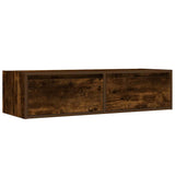 Mobile Porta TV con Luci LED Rovere Fumo 100X35,5x25 cm